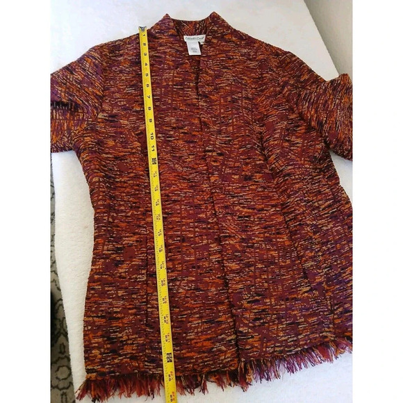 Coldwater Creek Southwestern Sweater Jacket Small Embroidered Fringe Unique - Picture 9 of 15